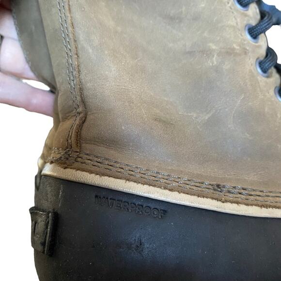 Sorel Emelie 1964 Waterproof Lace Up Boots Brown Tan Black size 6 - Picture 4 of 9